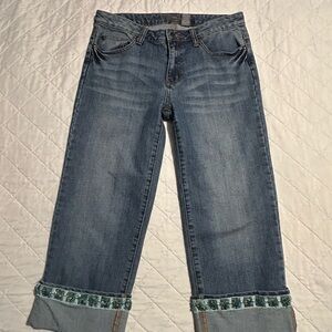 Apt. 9 Blue Cropped Women's Jeans with Embellished Cuffs